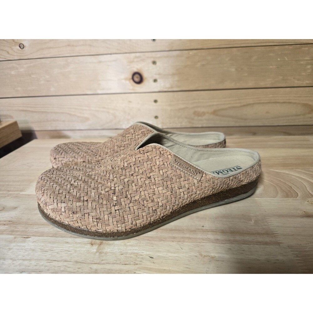 Stegmann Cork Basket Weave Women’s Size 9 Brown Vegan Clogs Shoes